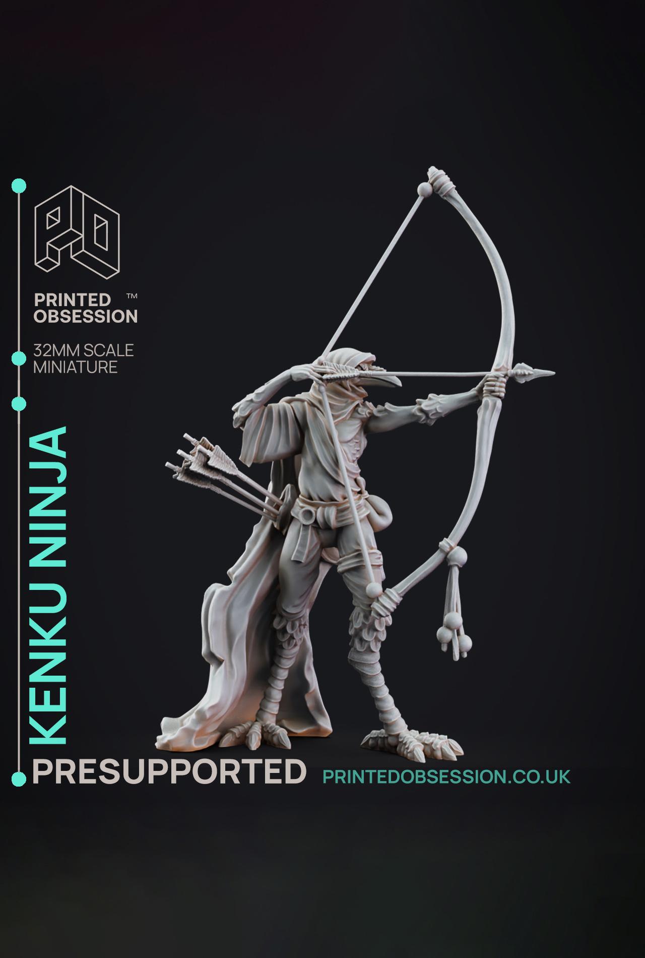 Kenku Ninja - Ninja -  PRESUPPORTED - Illustrated and Stats - 32mm scale 3d model