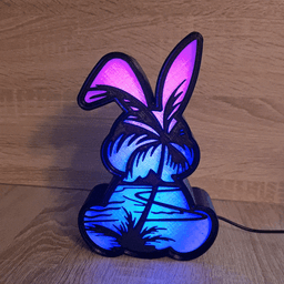 Bunny Rabbit Led Lamp - Set 3 - 10 Different Faces 3d model