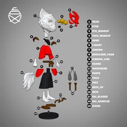 Kitsune Chibi 3d model