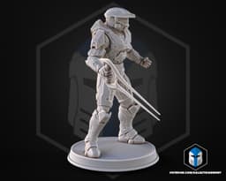 Campaign Evolved Master Chief Figurine Pose 2 - 3D Print Files 3d model