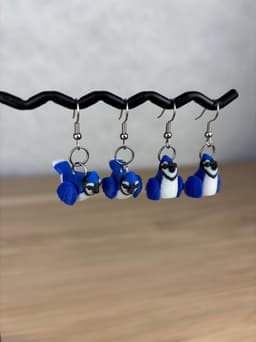 Blue Jay Earrings 3d model