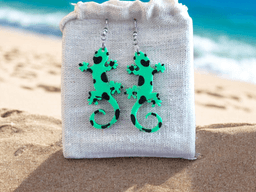 Gecko Simple Dangle earrings 3d model