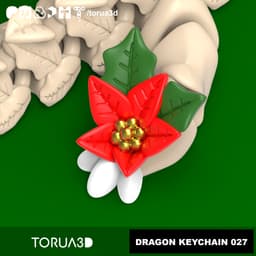 Articulated Dragon Keychain 027 - Christmas decoration - Print in place - No Supports - STL 3d model