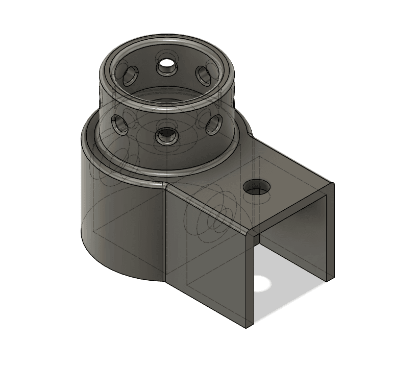 2020 Aluminum Extrusion to 3/4 inch PVC Adapter 3d model