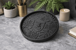 Tiki Botanical Trinket Tray with Leaf Patterns 3d model