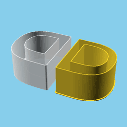 LATIN CAPITAL LETTER D, nestable box (v1) 3d model