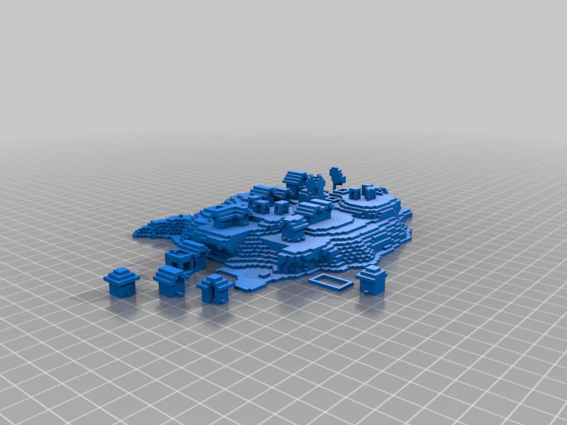 Minecraft Cliff Island VI 3d model