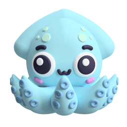 Cute Cryptid Baby Kraken 3D Printable Legendary Sea Monster Figure 3d model