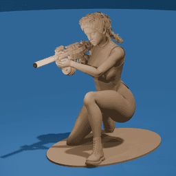 Sexy Sniper Girl – 3D Printable STL Figure v2 3d model