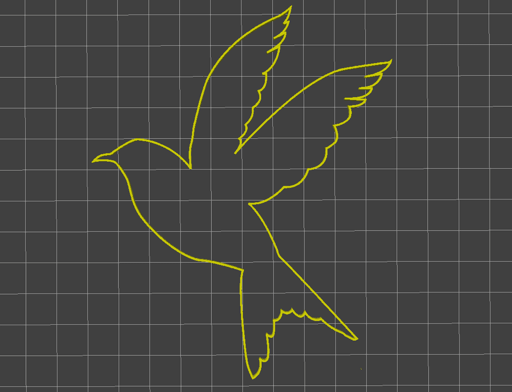 bird outline 3d model