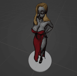 Voluptuous Toon Woman in Elegant Red Dress v2 3d model