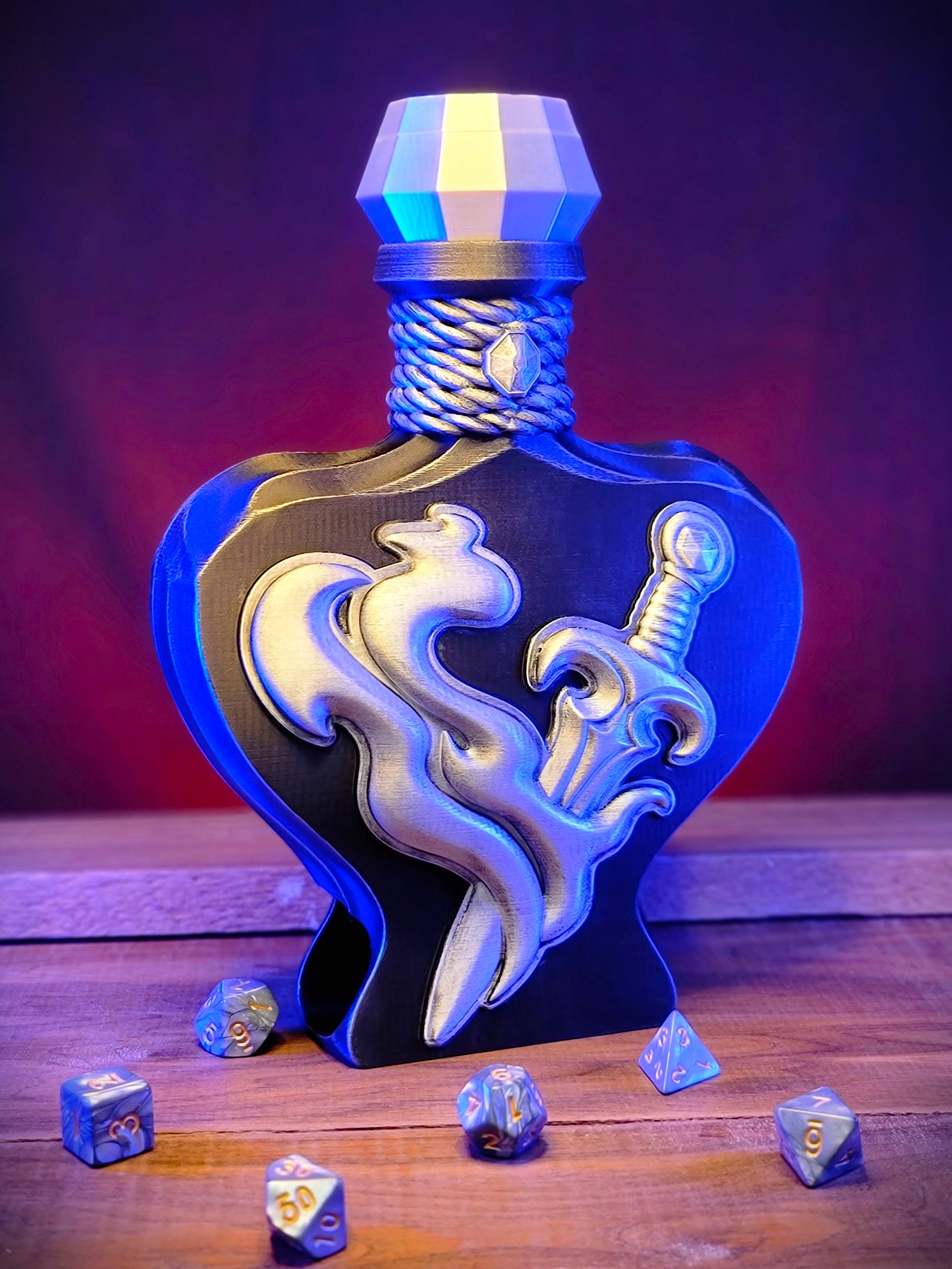 Dagger Dice Tower Potion Bottle With Storage 3d model