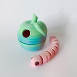 Worm Flexi and Apple Container 3d model