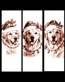 Merry Christmas set of bookmarks - Golden Retriever Style 3d model