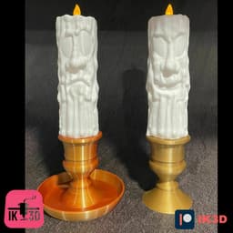 Creepy Candle Set of 5 with Candlestick / No Supports 3d model