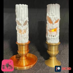 Creepy Candle Set of 5 with Candlestick / No Supports 3d model