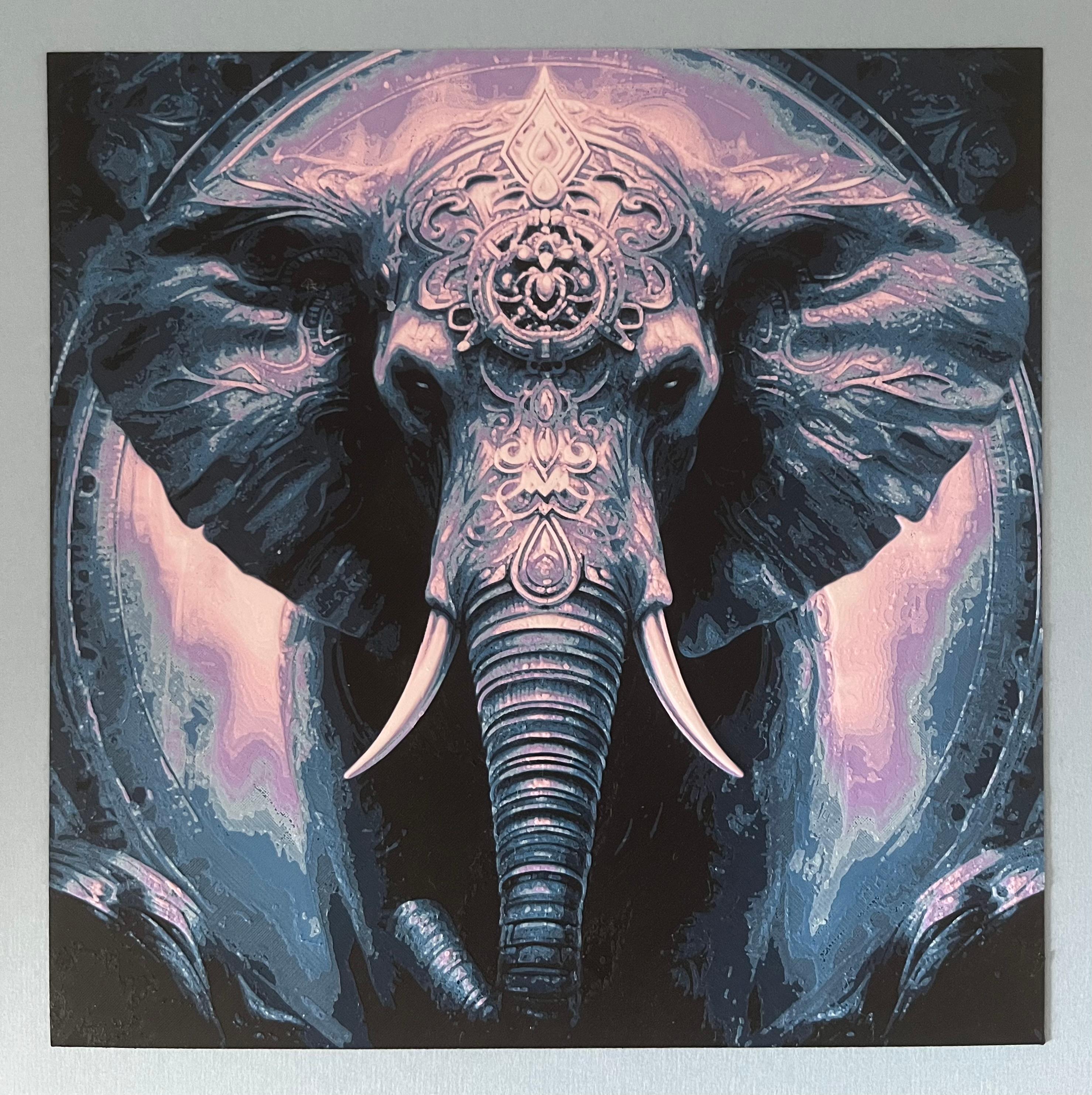 Dark Ornate Elephant 'Filament Painting' 3d model