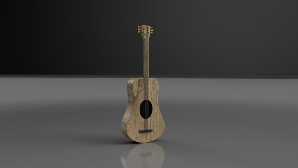 Acoustic Guitar Model 3d model