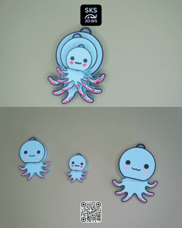 Octopus Wiggle Keyring 3d model