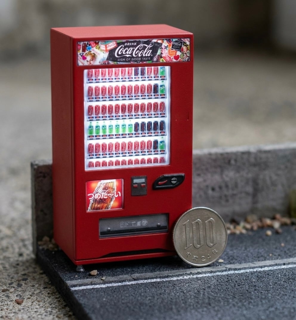 Ultimate 1/64 Japanese Vending Machine - LED Ready & 3 Sticker Themes 3d model