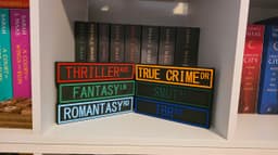 Book Genre Street Sign Shelf Plaque - Customizable 3d model