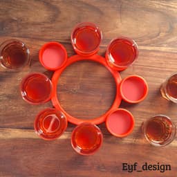 Cap Gun Shot Glass Tray: A Blast from the Past 3d model