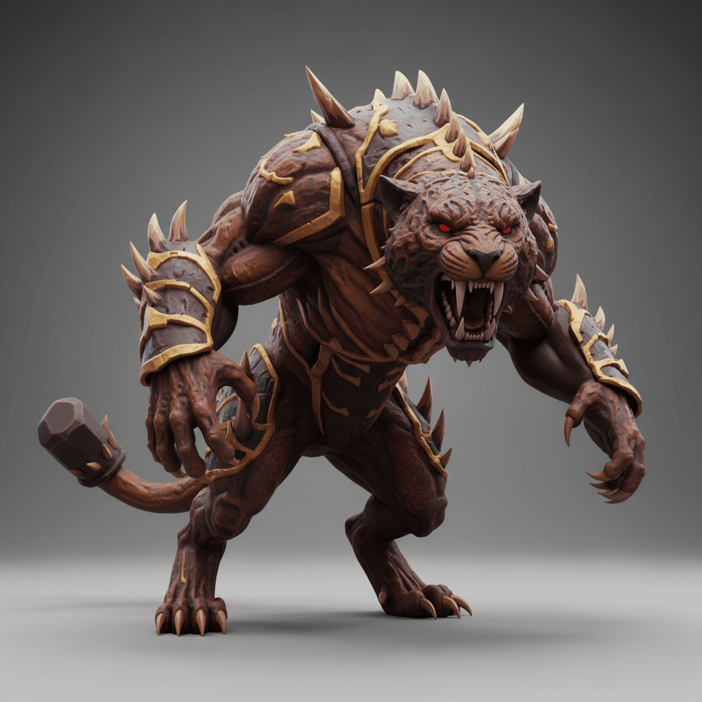 Hell Jaguar Creature Monster Printable STL Design 3d model