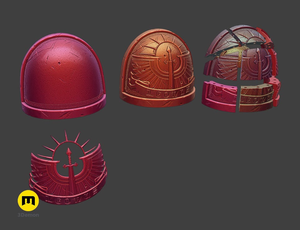 Dark Angels Shoulder Pauldron 3d model