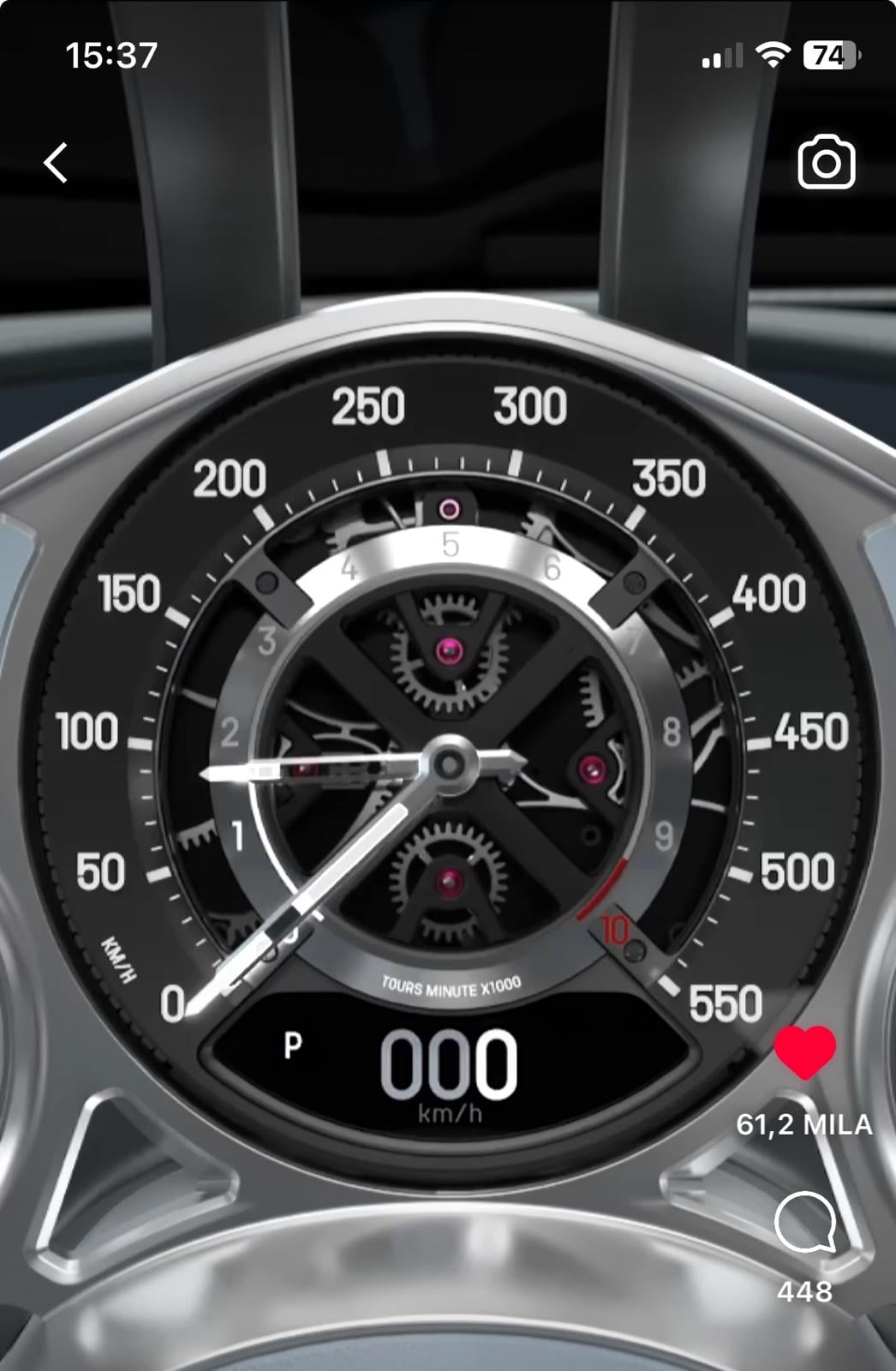 Bugatti Tourbillon Tachometer Wall Clock 3d model