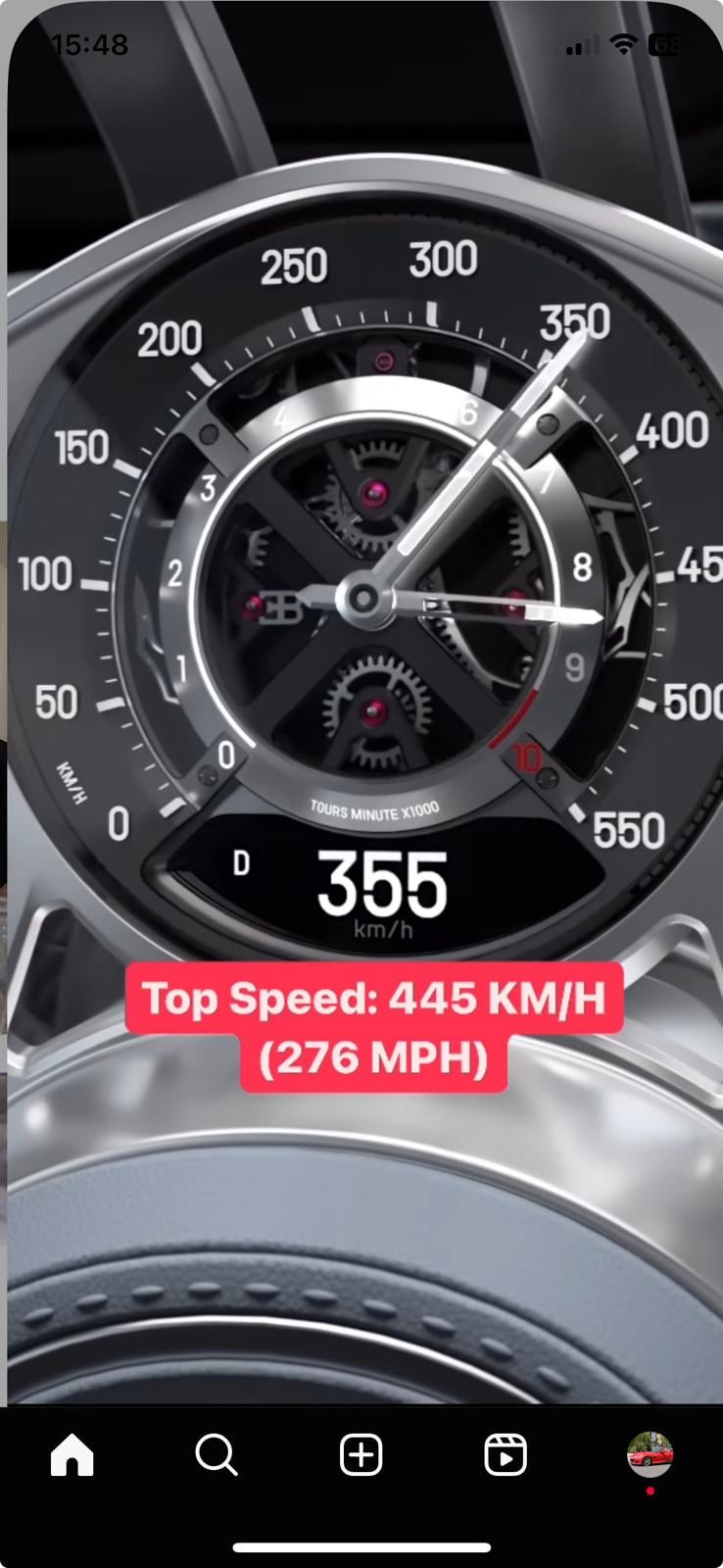 Bugatti Tourbillon Tachometer Wall Clock 3d model