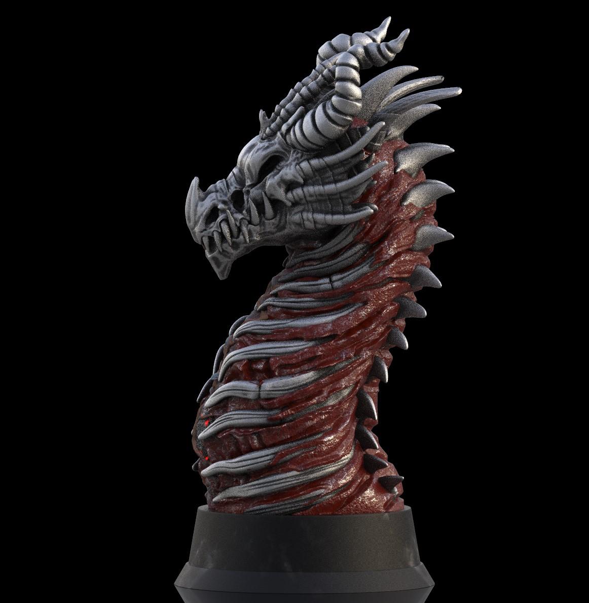 Undead Dragon (Pre-Supported) 3d model