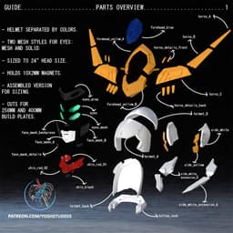 Mech Lupus Helmet 3D Printer STL File 3d model