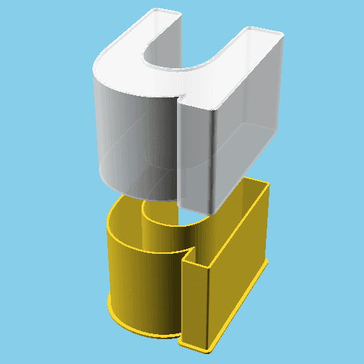 LATIN SMALL LETTER U, nestable box (v1) 3d model