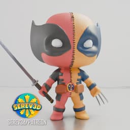 Deadpool Wolverine Fusion - Marvel Fanart Figurine - 3D Print STL/3MF 3d model