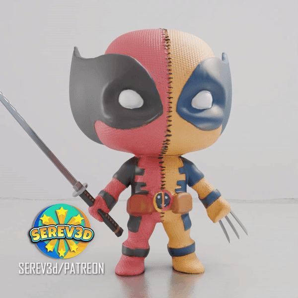 Deadpool Wolverine Fusion - Marvel Fanart Figurine - 3D Print STL/3MF 3d model
