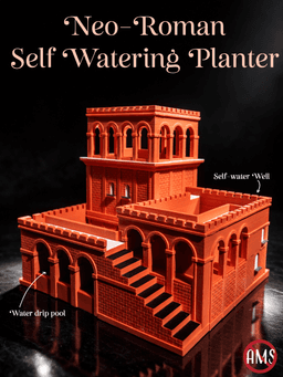 Neo-Roman Self Watering Planter with Drip Pool 3d model