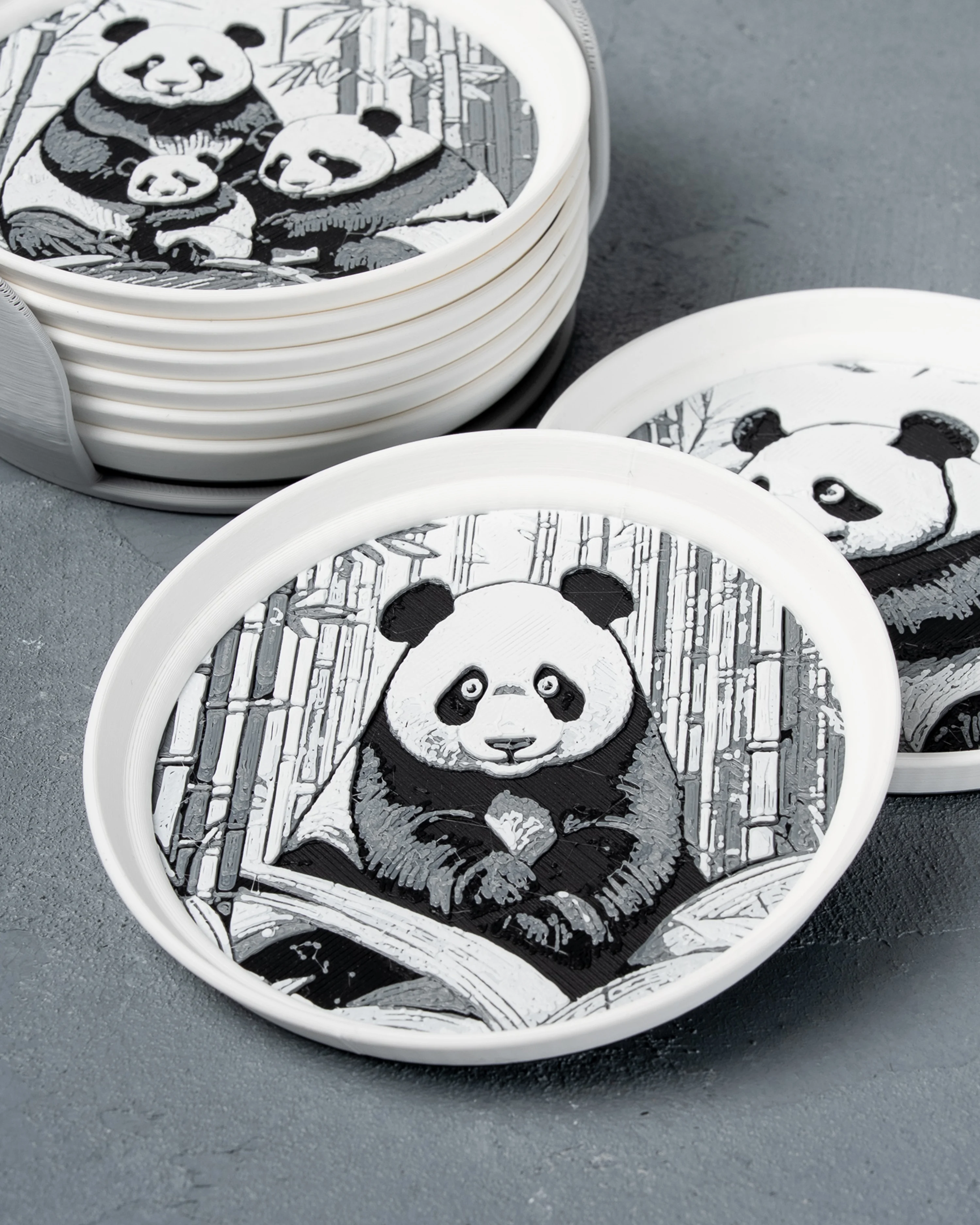 Giant Panda Stackable Coasters 3d model