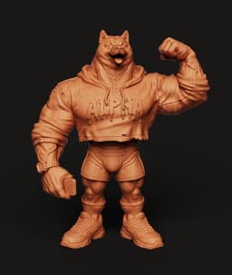 Swole Doge STL | Funny Meme 3D Print | Desk Figurine 3d model