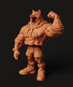 Swole Doge STL | Funny Meme 3D Print | Desk Figurine 3d model