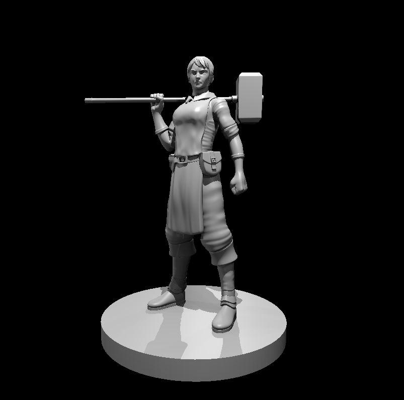 Human Female Blacksmith - Human Female Blacksmith - 3d model render - D&D - 3d model