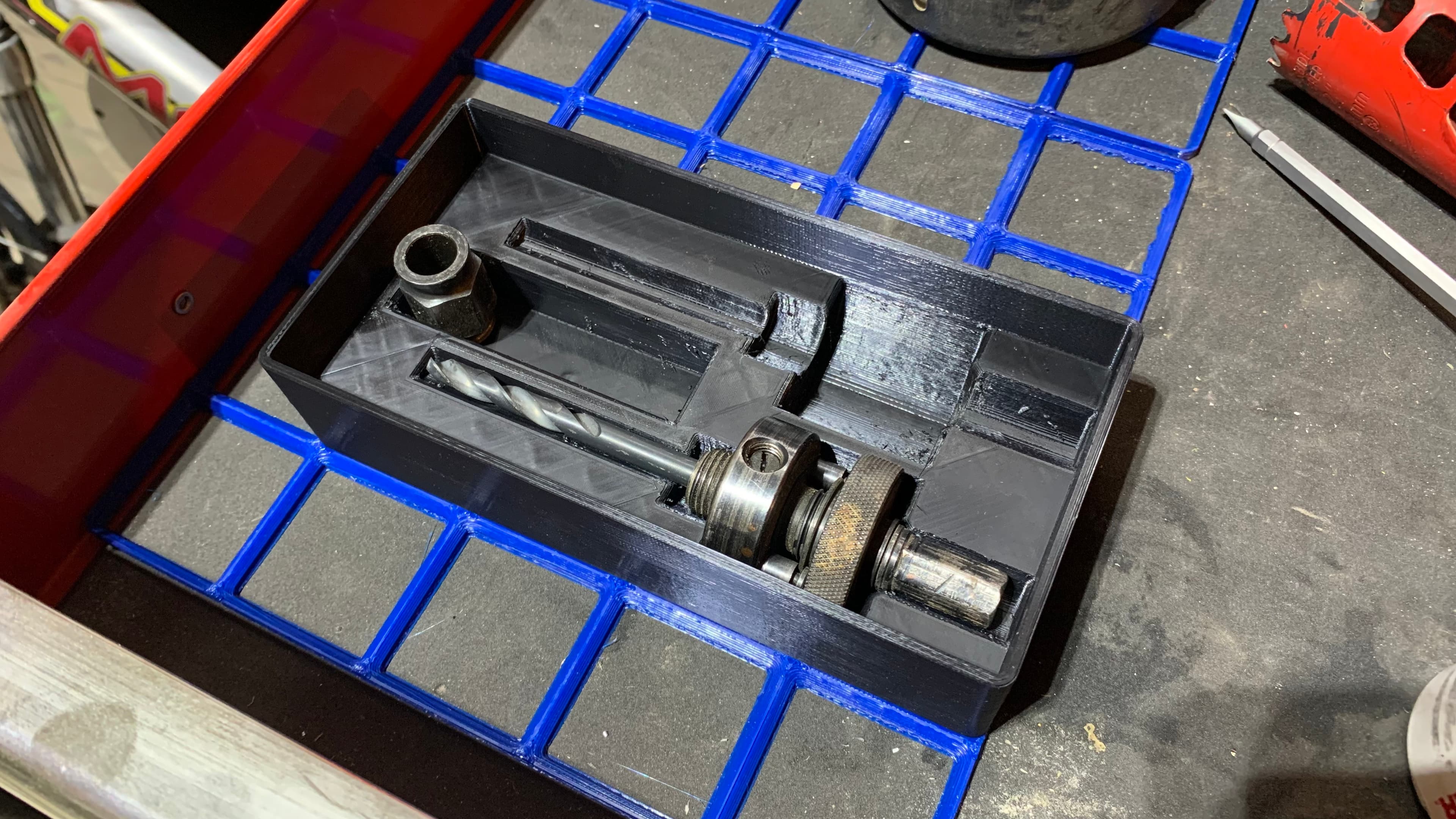 Hole Saw Tool Caddy: Gridfinity 3d model