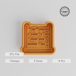 Abacus Shape Cutter & Stamp, Perfect for Cookies & Fondant, Math Tool, Learning Beads, 6-Piece Set, Education & School Calculus PRODUCT_2897 3d model