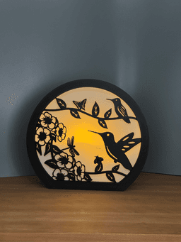 Hummingbird Lamp Candle Holder Dragonfly 3d model