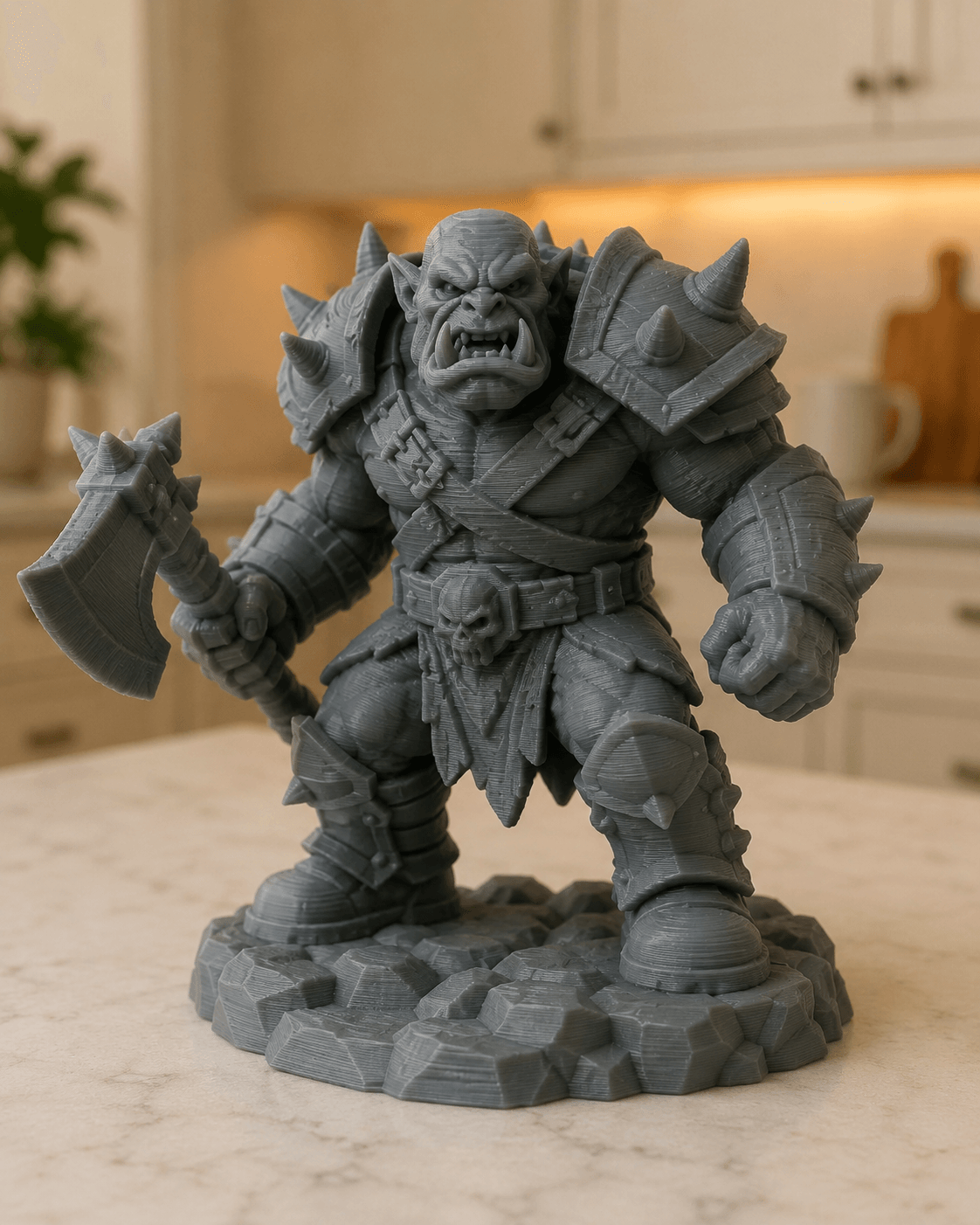 Orc Warlord with Axe STL 3d model