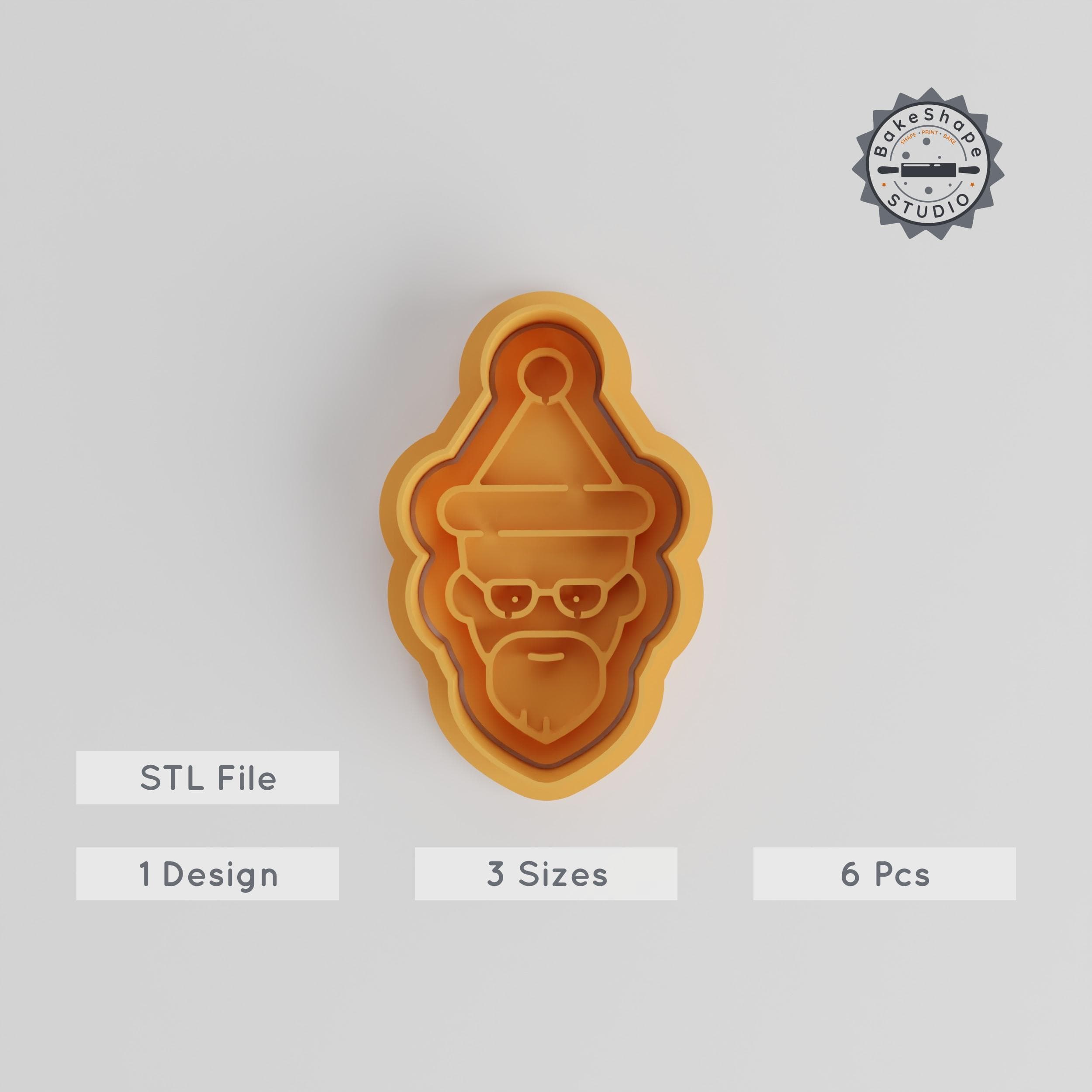 Santa Claus Cookie Cutter & Stamp Set, Perfect for Fondant, Christmas and Holiday Baking, Includes S/M/L Sizes, 6 Pieces PRODUCT_4260 3d model