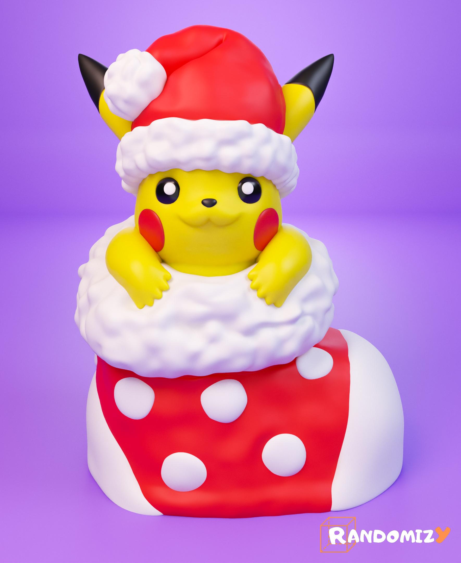 Pikachu in a Chirstmas Sock_Pose 1 (Decorated Sock)(Fanart) 3d model