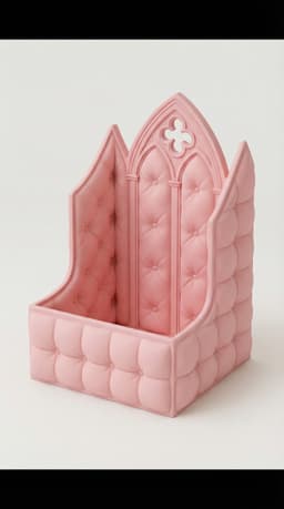 Gothic Cathedral Quilted Desk Organizer - Aesthetic 3D Printable Stationery Holder 3d model