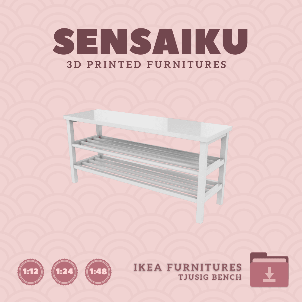 Miniature Replica 01. TJUSIG Bench for Miniature Dollhouse IKEA 3D Print (1:12,24,48) 3d model