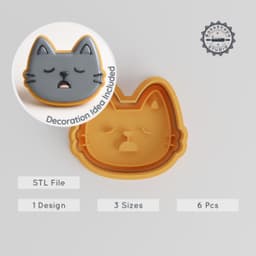 Tired Emotion Shape Cutter & Stamp Set, Ideal for Cookies & Fondant, 3 Sizes, Creative Baking Tool PRODUCT_852 3d model