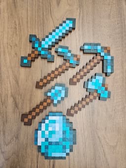 Minecraft Diamond Pickaxe (NO AMS Needed) 3d model